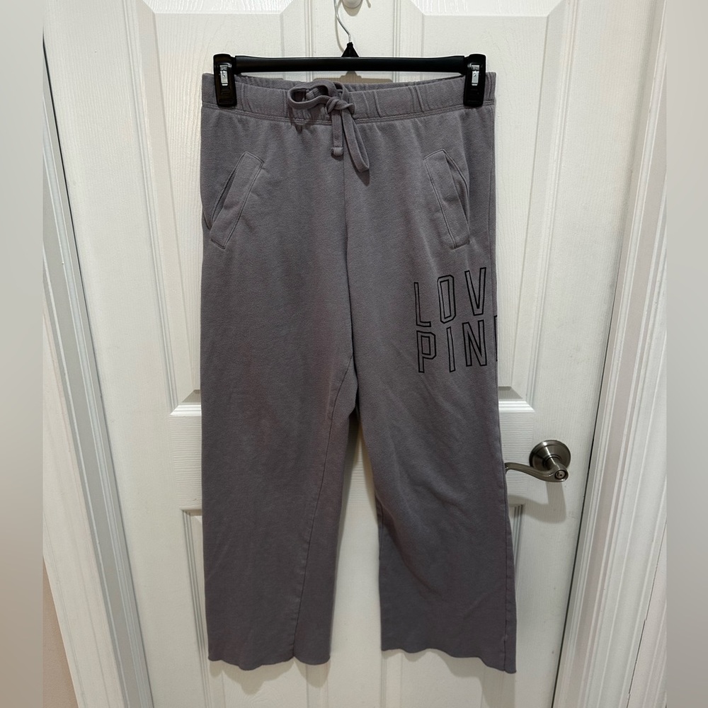 PINK Victoria's Secret Gray Wide-Leg Sweatpants